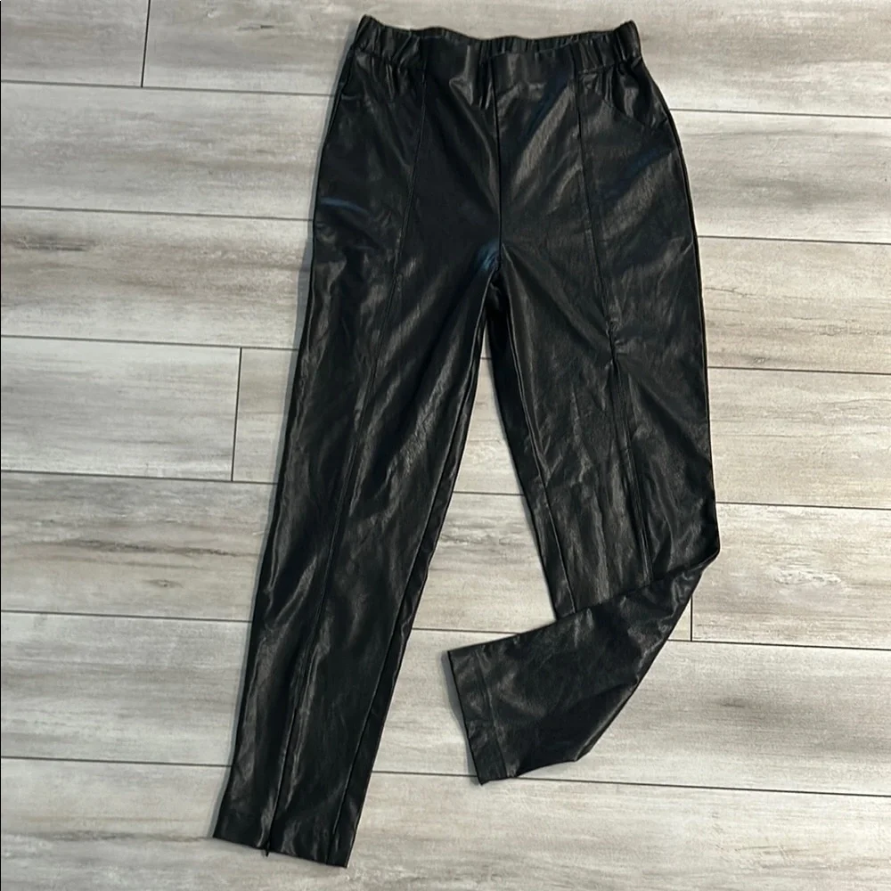 Lulus Black Faux Leather Pants size large